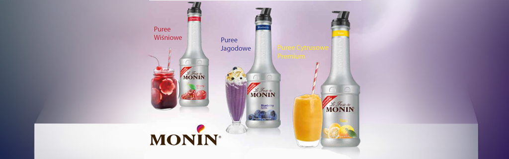 Puree MONIN Jagodowe, Wiśniowe i Cytrusowe Premium